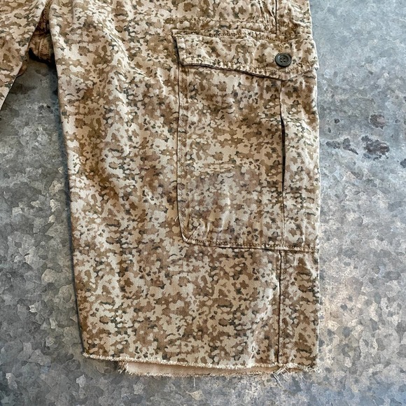 Levi's Camo Cargo Shorts 90s Y2K Cut Off Tan Brown White Tab Logo Mens 32 - Picture 5 of 13